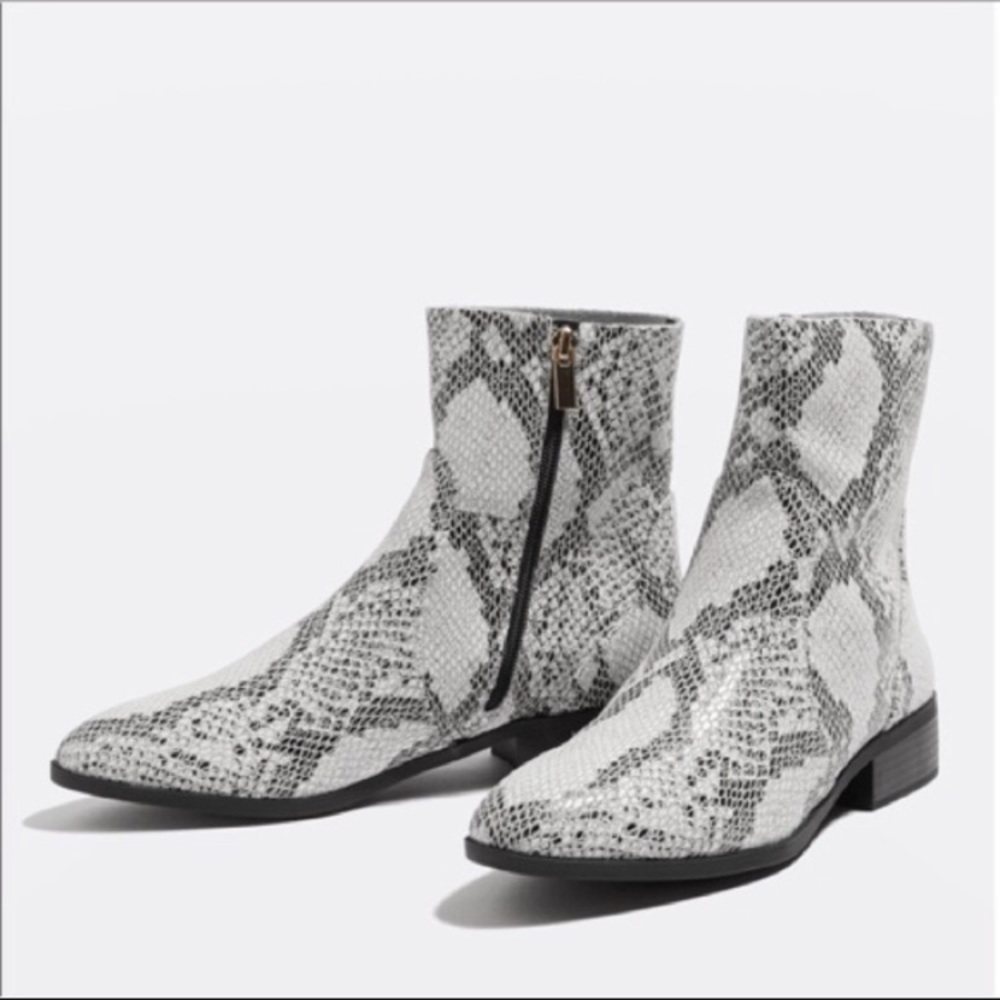 Topshop Klaus Python Snake Print Booties Size 40 - image 1